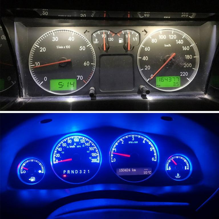 10Pcs T5 12V LED Blue Car Wedge Dashboard DASH Gauge Light Lamp Bulb